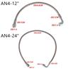 Universal 12" 24" 36" 60" AN4 90 Degree x Straight PTFE Turbine Oil Feed Pipe Turbo Oil Feed Line Kit Stainless steel Braided