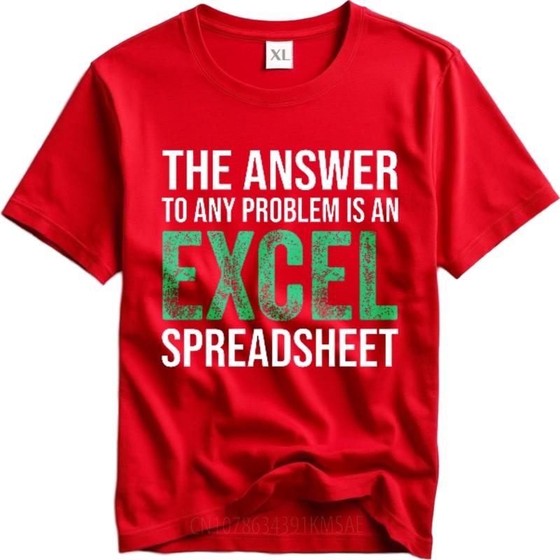 

Футболка большого размера Мягкая для подростков с круглым вырезом унисекс Ответ на любую проблему — таблица Excel Хип-хоп Для нее Футболка S