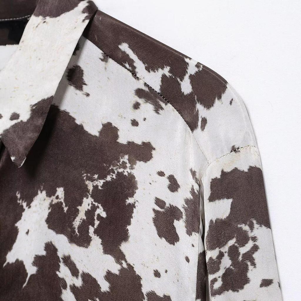 2025 Frühling Damen Vielseitiges Tierdruck Pendlerhemd Top