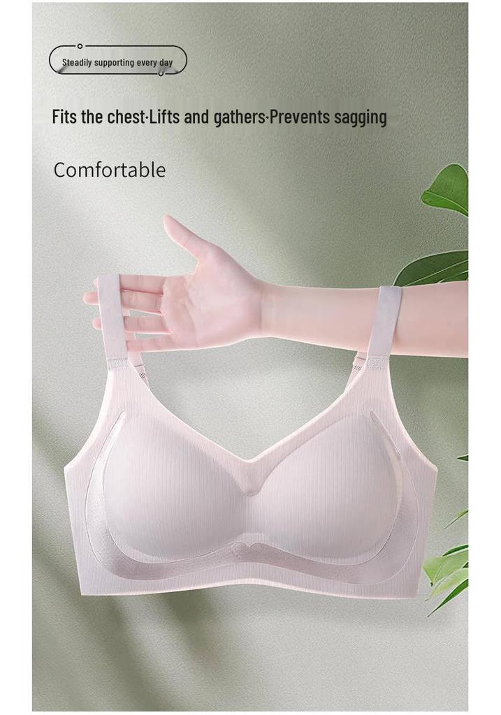 Cloud-Like Seamless Soft Support Bra: Lifts, Gathers, Fixed Cups, Wireless, Comfortable Back
