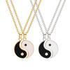 2 Pcs/Set Necklace Tai Chi Chain Stainless Memorial Couple Pendents for