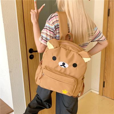 Summer New Cute Backpack Versatile Bear Backpack Junior High School Schoolbag College Student Large Capacity Casual Backpack