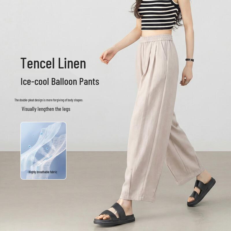 Hstyle Women s Tencel Linen Harem Cropped Pants XL