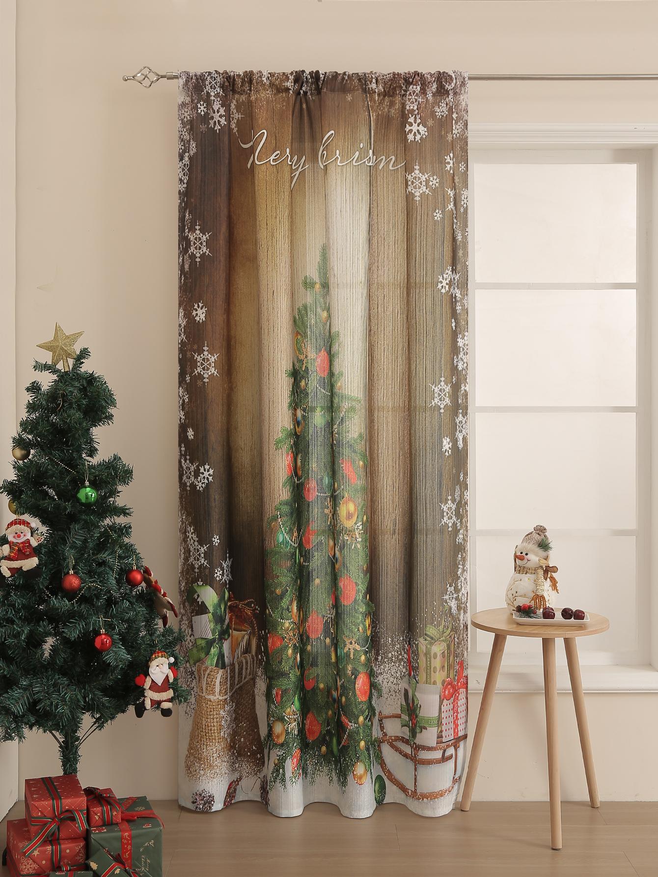 

Рождественские шторы 82 дюйма Зимние шторы для окна спальни Дерево Рождественские шторы для гостиной 140x160cm&Fixed Pleat