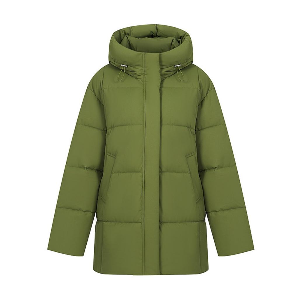 Winter New Korean Style Mid-length Hooded Puffer Jacket, Fashion Versatile Simple Warm Outerwear