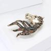 Retro Horse Head Brooch Rhinestone Horse Lapel Pin Vintage Style Alloy Horse Brooch Pin Outfit Accessory for Men Women Coat Shirt Hat