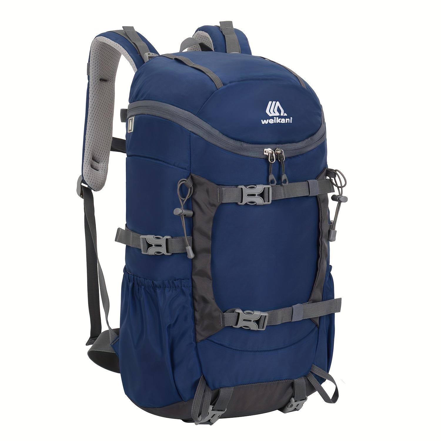 

Мужской походный рюкзак с фиксированным ремнем для треккинговых палок, вместительная дорожная сумка для альпинизма и пешего туризма, многофункциональный рюкзак синий