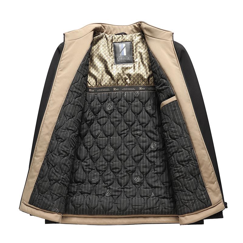 Mid-aged Men's Cotton Jacket for Autumn and Winter - Thick Casual Business Outerwear for Middle-aged and Elderly