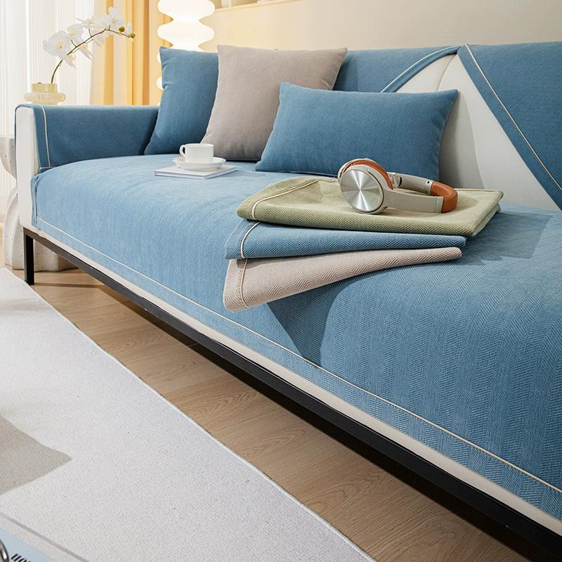 Four Seasons Universal Fashion Sofa Cushion Minimalist Modern Anti Slip Chenille Sofa Cover Household Dustproof Backrest Cover Cloth Towel