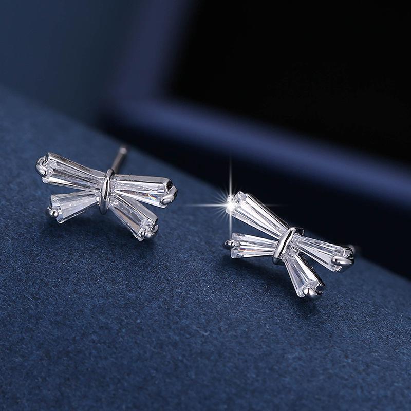 Geometric Copper Stud Earrings with Rhinestone Inlay - Stylish, Unique Women s Jewelry