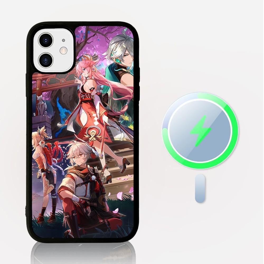 Genshin Impact Anime Phone Case Magnetic Case For IPhone 16 14 13 12 11 15 Pro Max Plus For Magsafe Wireless Charge Cover