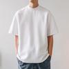 Summer Men T-shirt Round Neck Short Sleeve Solid Color Soft Breathable Thin Pullover Loose Casual Simple Style Couple Top