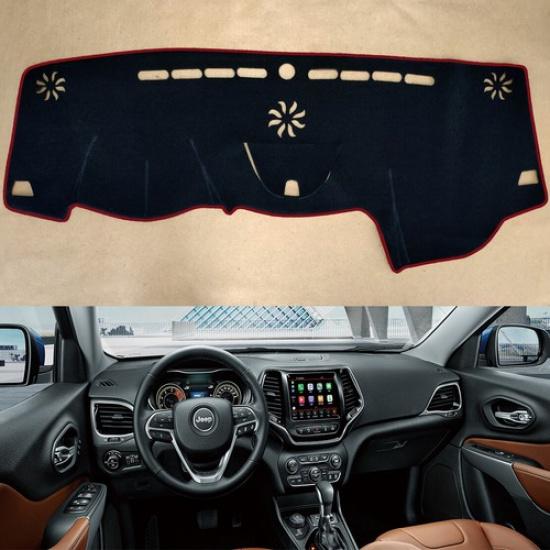 Черный с красной окантовкой Коврик на приборную панель автомобиля Защитный коврик от солнца Для Jeep Cherokee 2014-2018