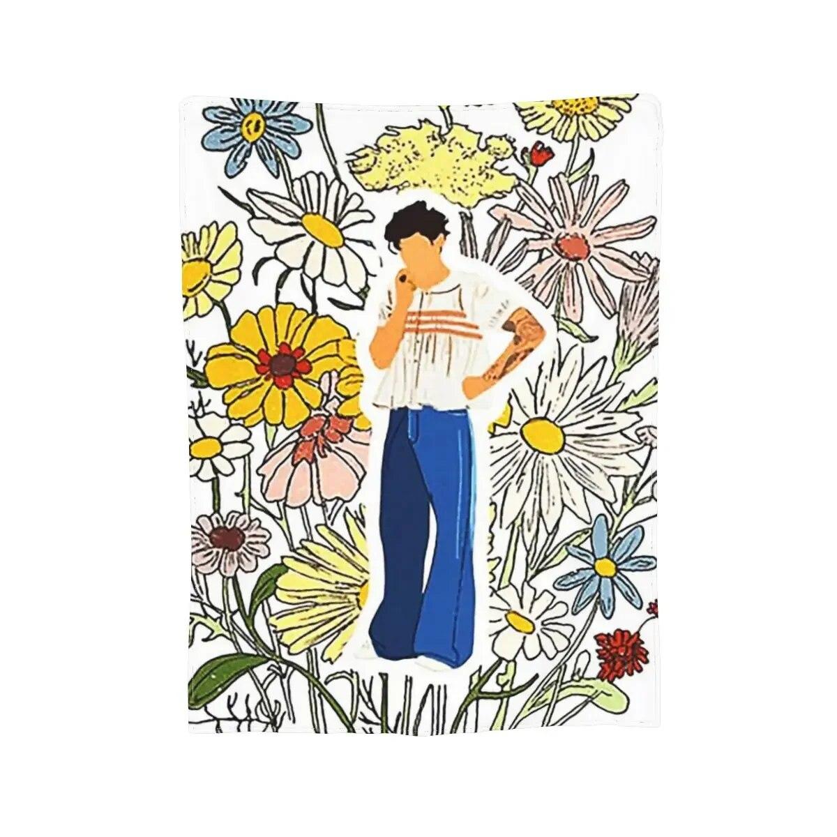 

Одеяло с цветком Harry-art, мягкое теплое фланелевое одеяло для кровати, гостиной, пикника, путешествия, домашнего дивана 75x100cm 30x40in