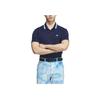 adidas Logo Striped Pullover Polo Shirt Men Tops Navy-Blue IN9048