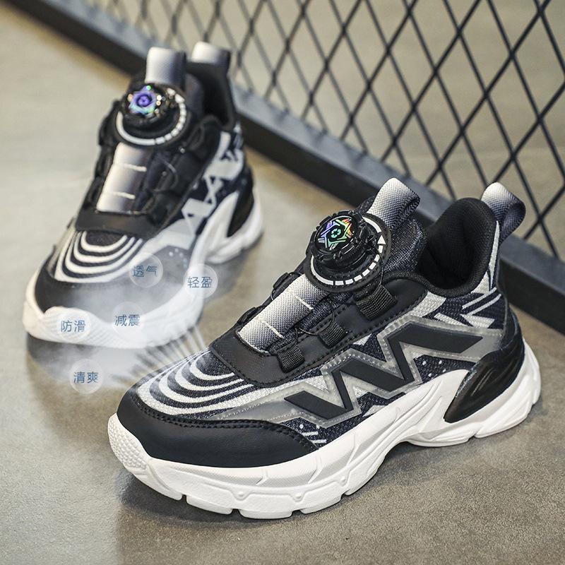

Boys shoes, sports shoes, spring and autumn models, rotating buckle children s trendy brand dad shoes, medium-sized older boys soft-soled versat 38