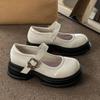 jk Mary Jane small leather shoes women's spring and summer 2025 new student platform black versatile British style single shoes tide