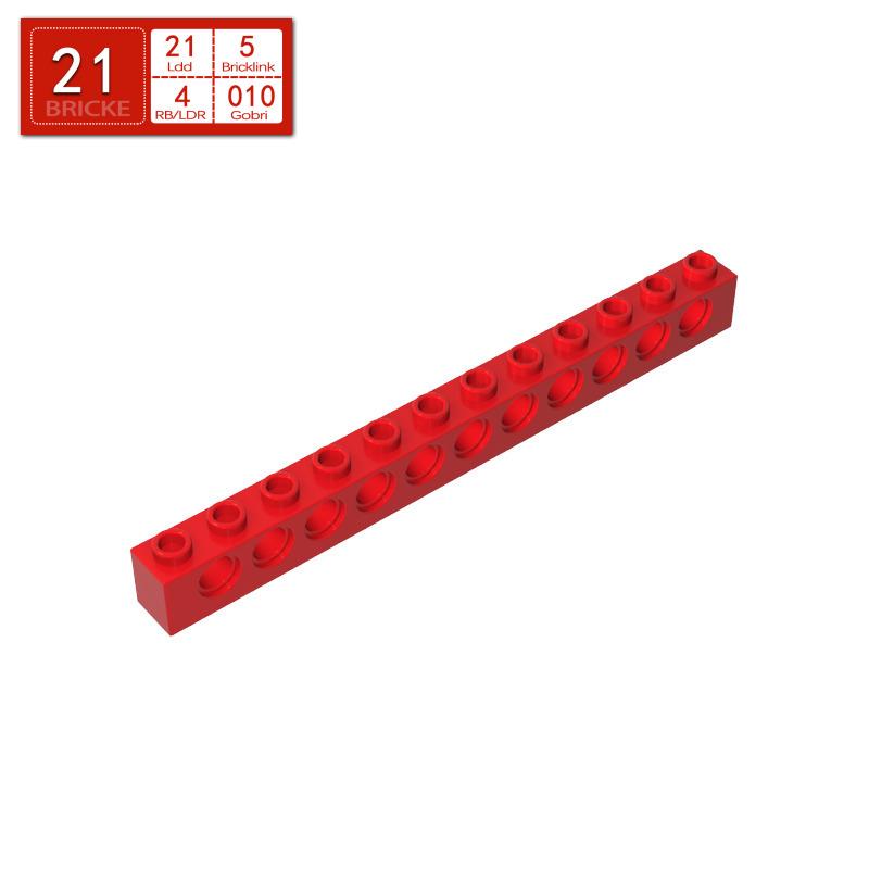 

BRICKE 1x12 Thick Brick with 11 Holes – Compatible with LEGO 3895 MOC Building Blocks. 50g (~12pcs)