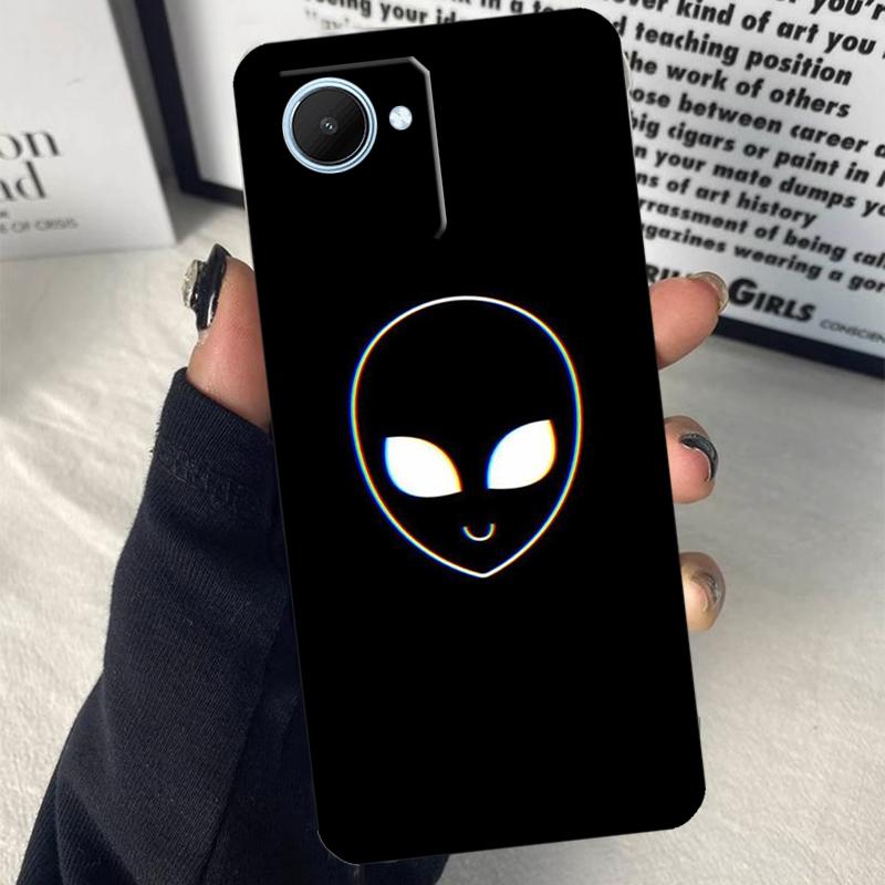 Cartoon Space Alien UFO For Realme C55 C75 C67 C63 C51 C61 C53 C35 C65 C71 11 12 13 14 Pro Plus GT6 GT7 15 Pro Case
