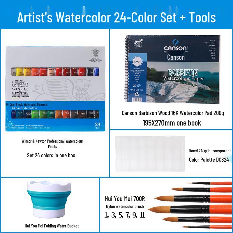 Winsor & Newton Professional Watercolor Set for Artists & Beginners
