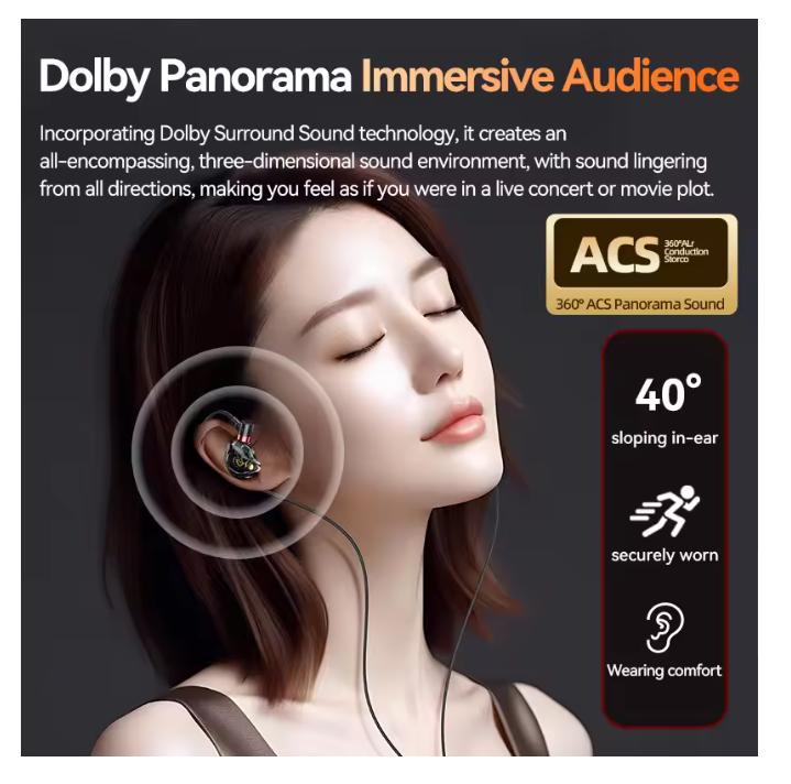 NEW 8D Surround Sound Gaming Earphones Type C&3.5mm Wired In Ear Earbuds Headphones Sports Gamer Headset for Samsung With HD Mic