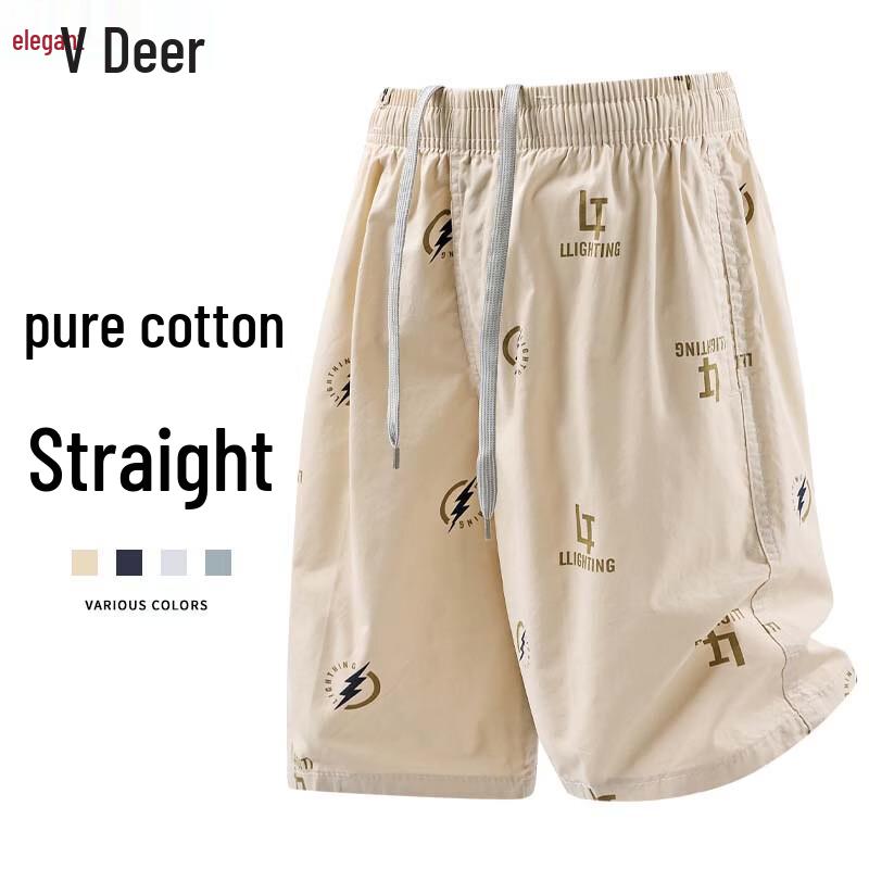 Men s Loose Fit Cotton Printed Beach Shorts 2XL