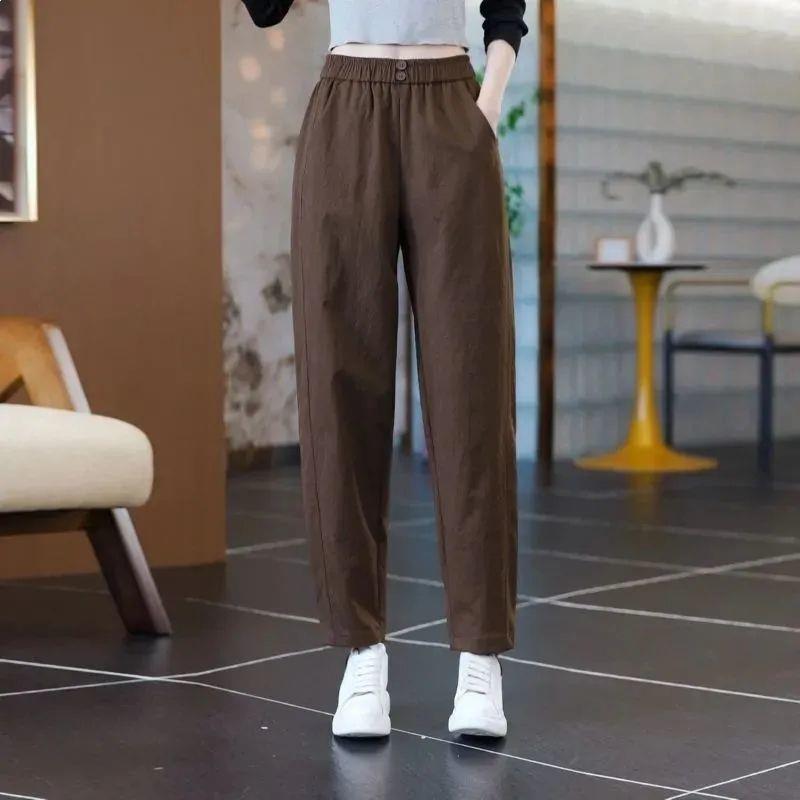 

New Spring Casual Loose Anti-Wrinkle Drape Harem Carrot Pants M fits 80-100 lbs кофейный