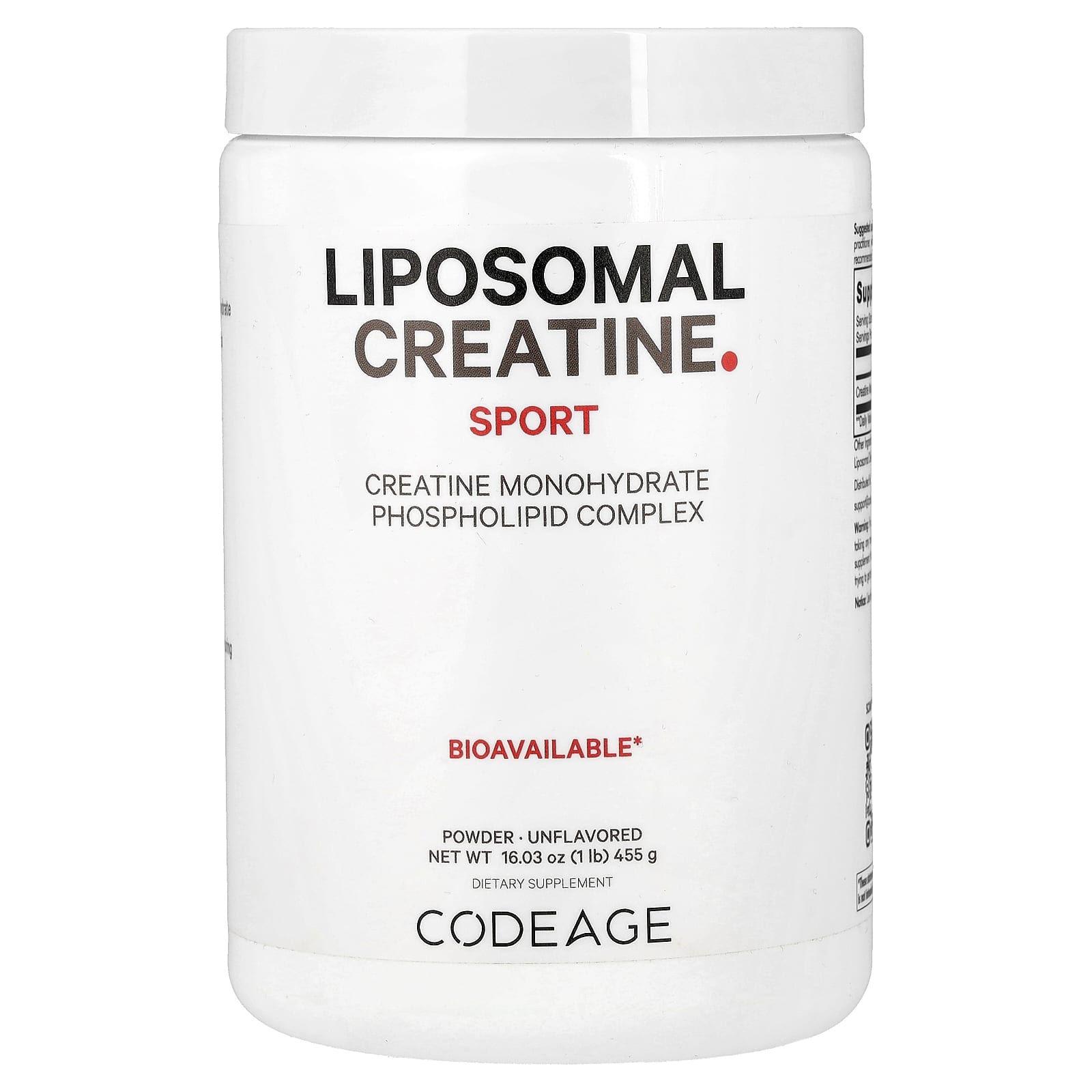 

Sport, Liposomal Creatine Powder, Unflavored, 455G (1Lb)
