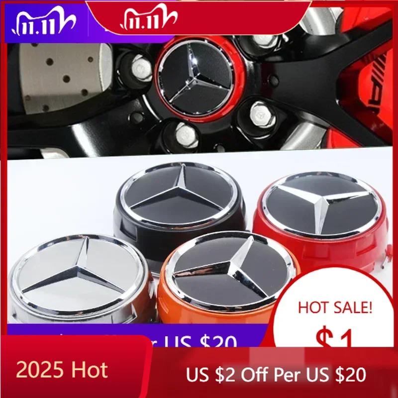 XFAXA1 2025 Hot For Mercedes Benz 4PCS 75mm Car Wheel Center Hub Caps Cover For Mercedes Benz B/C/E/S A C200L GLC GLK CLA W QQ56
