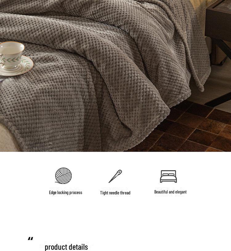 Cross-Border Thick Pineapple Flannel Blanket - Solid Color Coral Fleece Children's Gift Blanket