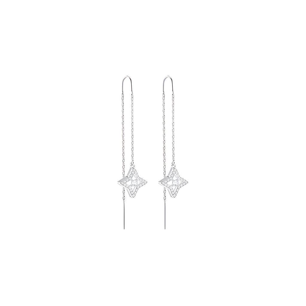 Swarovski Sparkling Dance Star Artificial Crystal Drop Earrings Womens White