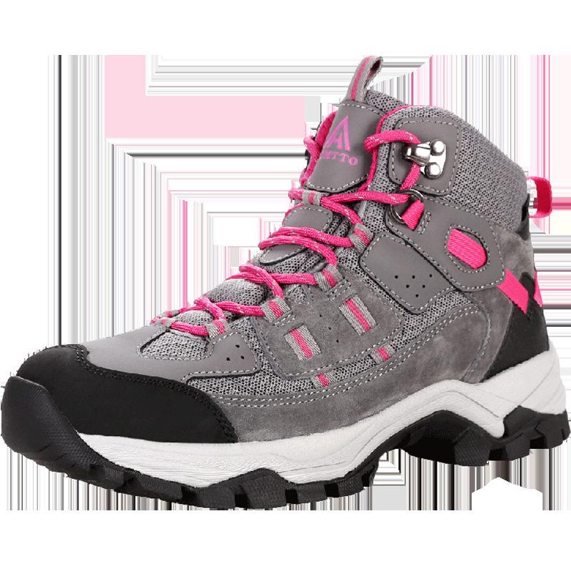 Hantu hiking shoes women's spring and autumn waterproof and non-slip shoes high-top outdoor women's shoes professional climbing shoes tactical hiking
