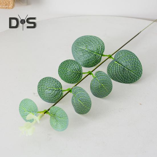 10Pcs Artificial Eucalyptus Leaves Branch with Stem Realistic Reusable Faux Green Plants Greenery Home Table Centerpiece Decoration Photo Props