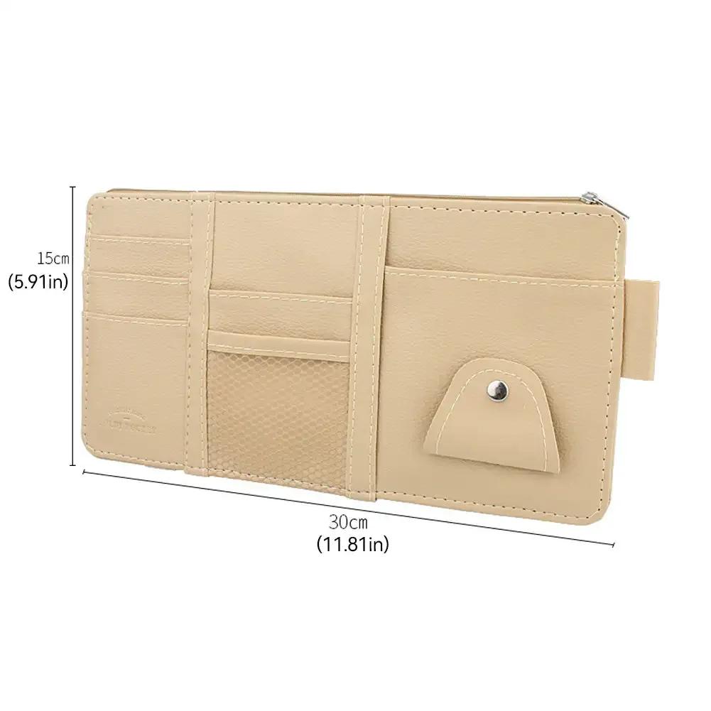 Car Sun Visor Glasses Holder Universal Sun Visor Organizer Multi-Pocket Clip Ticket Holder Car Accessories Pouch Pen Holders