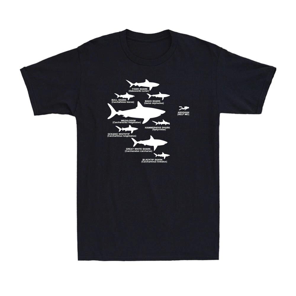 Shark Hierarchy Diver Diving Funny Diving Lovers Gift Novelty Men s T-Shirt S