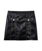 Bikwaieos Faux Leather Pocket Mini Skirts_Black