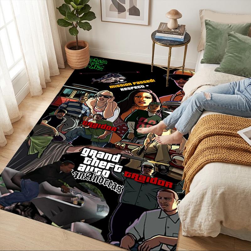 Gang Life Living Room Non-Slip Area Rug Soft Carpet for Bedroom Game Playroom Sofa Office Home Decor Doormat Christmas Gift C9211721