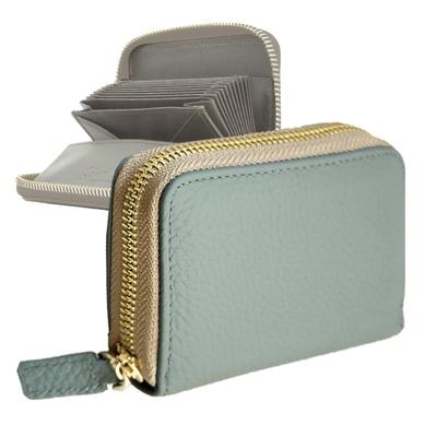 Mini Large Accordion Card Coin Genuine Small Wallet for Women and Men Blue X [Giselle] Wallet, Bi-fold, Capacity, Style, Case, Box-type Purse,