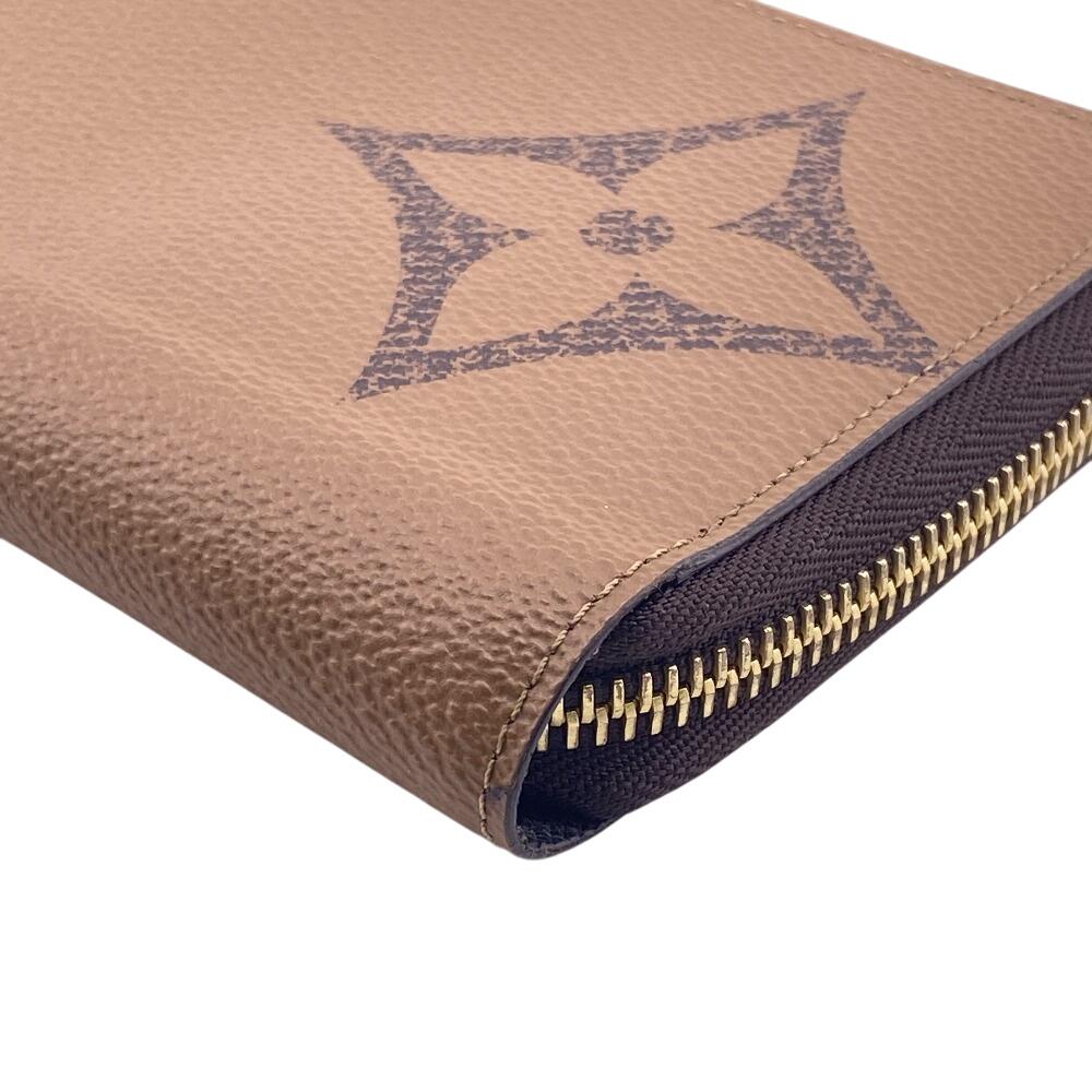 LOUIS VUITTON M69353 Zip Around Monogram Giant leather Zippy wallet Purse Brown leather unisex Used