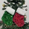 Hanging Christmas Tree Ornaments Plush Christmas Decoration Red Sequins Christmas Stocking  Home