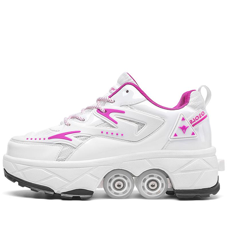 Roller Roller Shoes 4-wheel Deformation Shoes Roller Skates Men's and Women's Adult Runaway Shoes Skating Shoes Shoes with Wheels