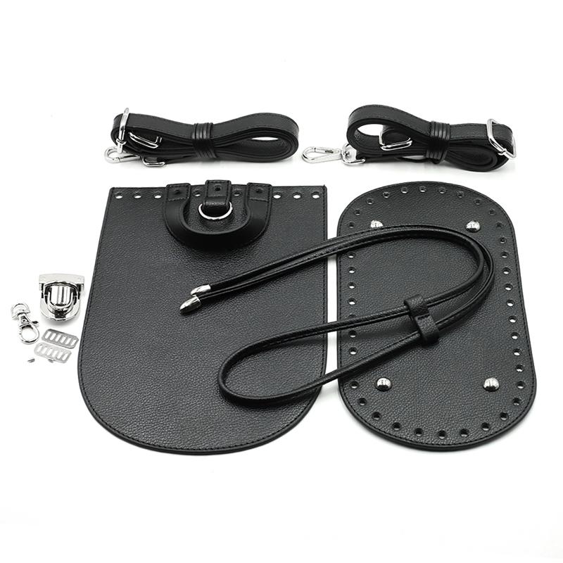 Handmade DIY Leather Bag Bottom Handbag Woven Set Shoulder Strap Crossbody Handle Crochet Bags Knitting Hardware Accessories