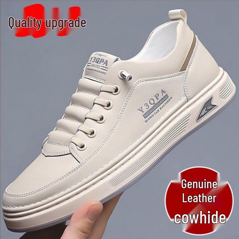 

Распродажа Мужские слипоны из натуральной кожи на мягкой подошве, Весна/Осень 2025: Дышащая, Легкая, Универсальная и Спортивная Повседневная Обувь. Size 39