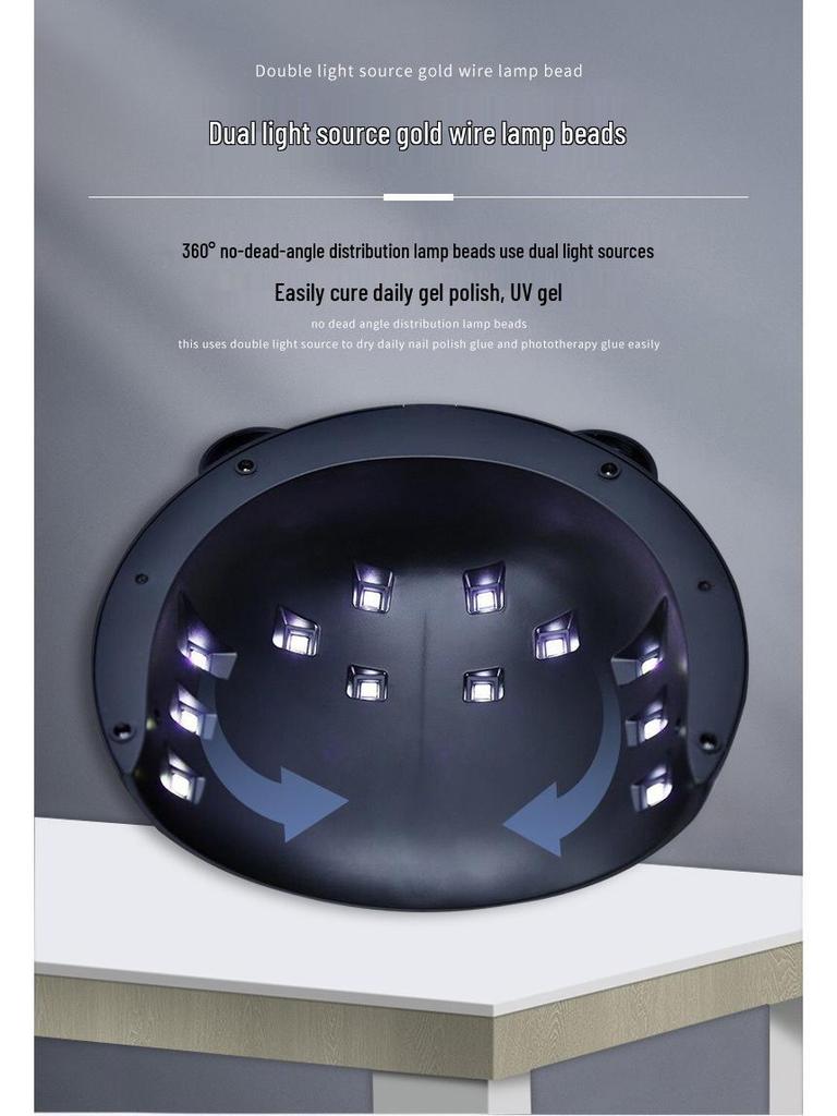 Panda Nail Lamp 36W UV/LED Dual Light Gel Curing Lamp for Salon and Home Use