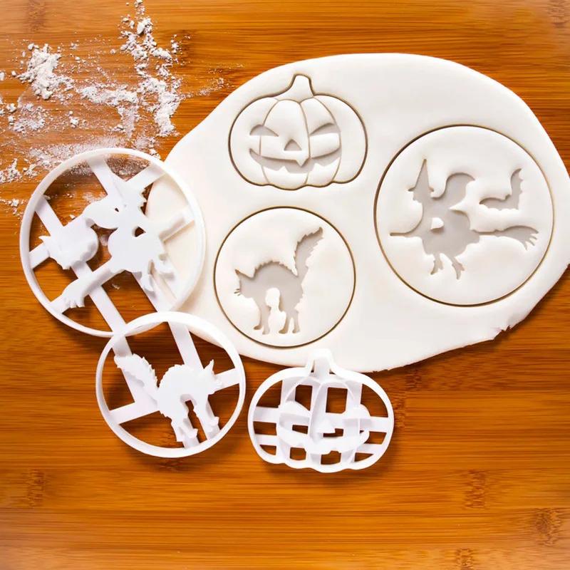 Halloween Hexe Kürbis Katze Ausstecher Form Keks Prägeform Sugarcraft Dessert Backen Fondant Kuchen Dekorationswerkzeug