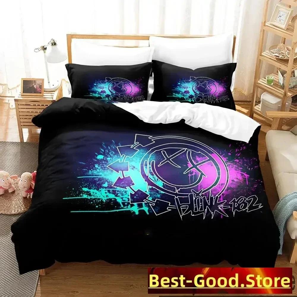Juego de Cama Impresión 3D Top Blink-182 Niños Jóvenes Niñas Jóvenes Individual Doble Queen King Medidas Suave Funda Nórdica Funda de Almohada Cama Para niños Adulto