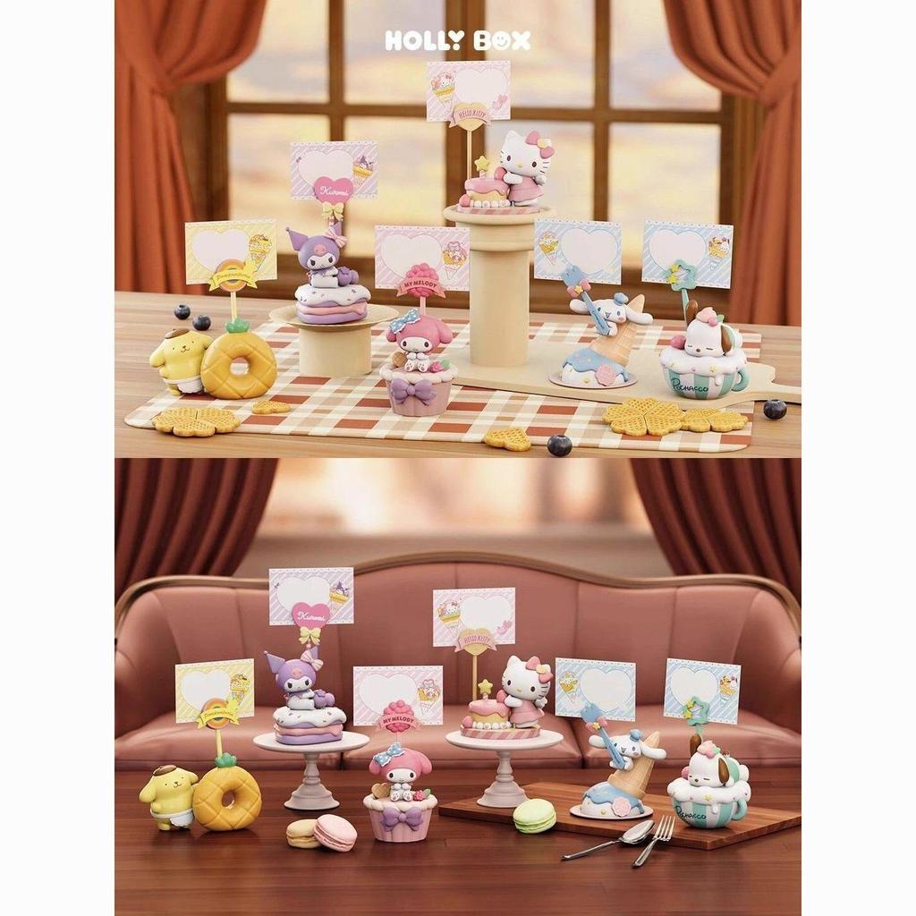 Sanrio Dessert Memo Series: Kuromi, My Melody, Cinnamoroll Desktop Figurines.