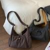 Składana torebka damska z regulowanym paskiem crossbody/na ramię i plisowanym designem z wieloma kieszeniami - Szkolna torba na książki w kratkę i paski