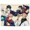 Japanese Anime Characters Tapestry Action Fighting Scene Wall Hanging For Teen Room Decor