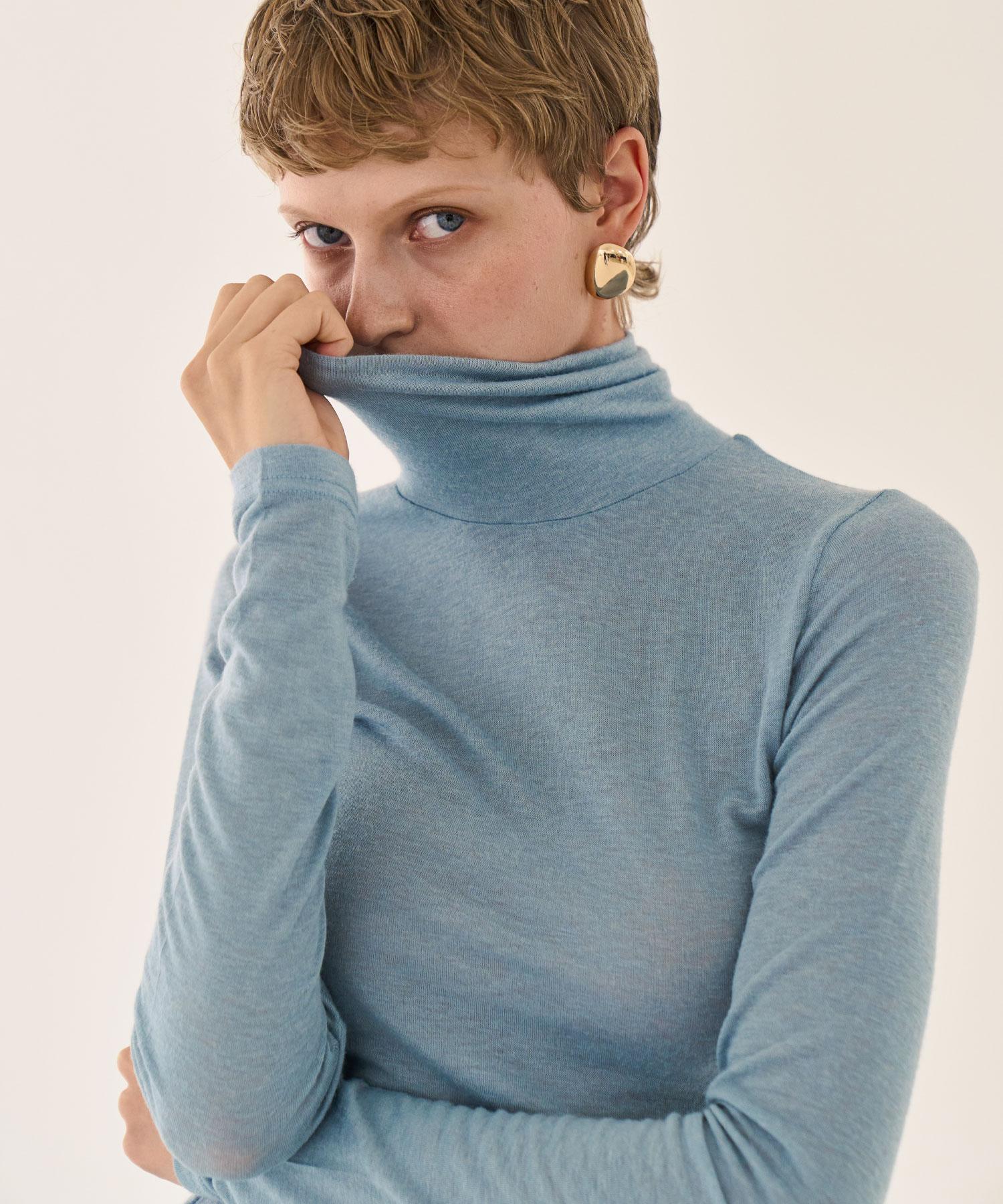 Grida J Wool Turtleneck Top _ Blue Blue/Free